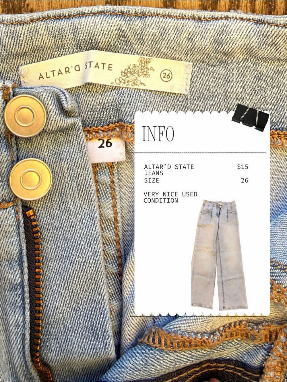 Altar'd State Light Blue Flare Wide-Leg Jeans